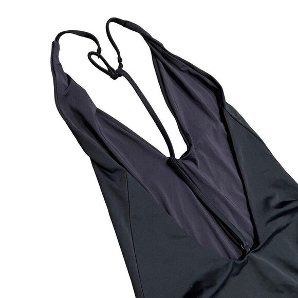 Onia Swimsuit WMNS Small Black One Piece Helene Plunge T Strap Open Back Sexy - Picture 9 of 16